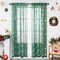 Christmas Sheer Curtains for Living Room, Luxury Snowflake Silver Foil Print Sheer Curtains, Rod Pocket Window Drapes Decorations for Bedroom and Home Decor, 2 Panels Green 52W x 84L